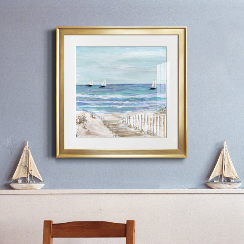 Gulf Shores III - peinture encadrée, H 17,5 po x l 17,5 po x P 1,5 po, Encadrement doré
