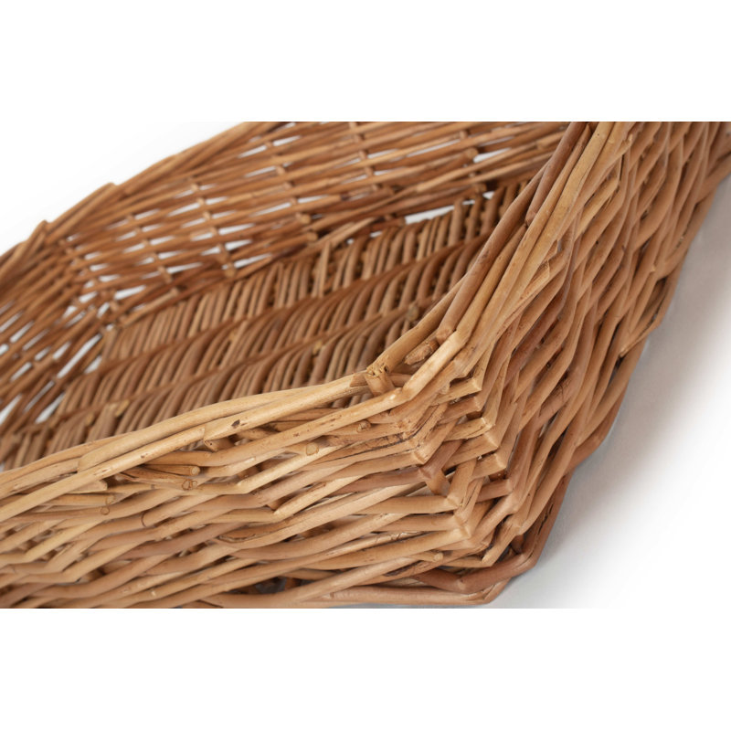 Lily Manor Wicker Tapered Tray Basket, 8cm H x 42cm W x 30cm D