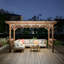 Pavillon de jardin en forme de pergola en bois 13 'X 6,5' avec toit en métal et ampoules et comptoirs de bar