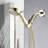 Handheld Shower Head With 5 Spray Patterns - High , Fine Copper Bracket, Easy Install, Wall Mounted, Adjustable Water And Force Mode Showering Polished Golden, Good Heat Resistance, Round, Flow,-117432638