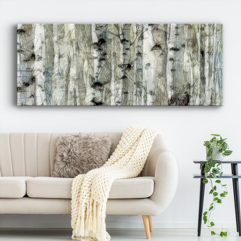 Bouleau III sur toile, H 20 po x l 50 po x P 1,5 po