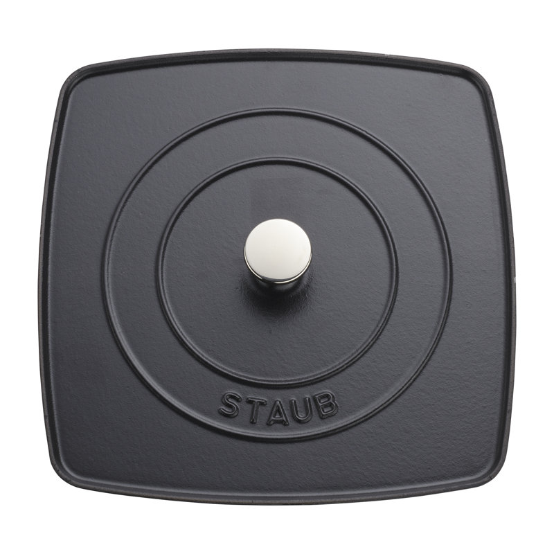 Staub Cast Iron Square Grill Pan, Dark Blue