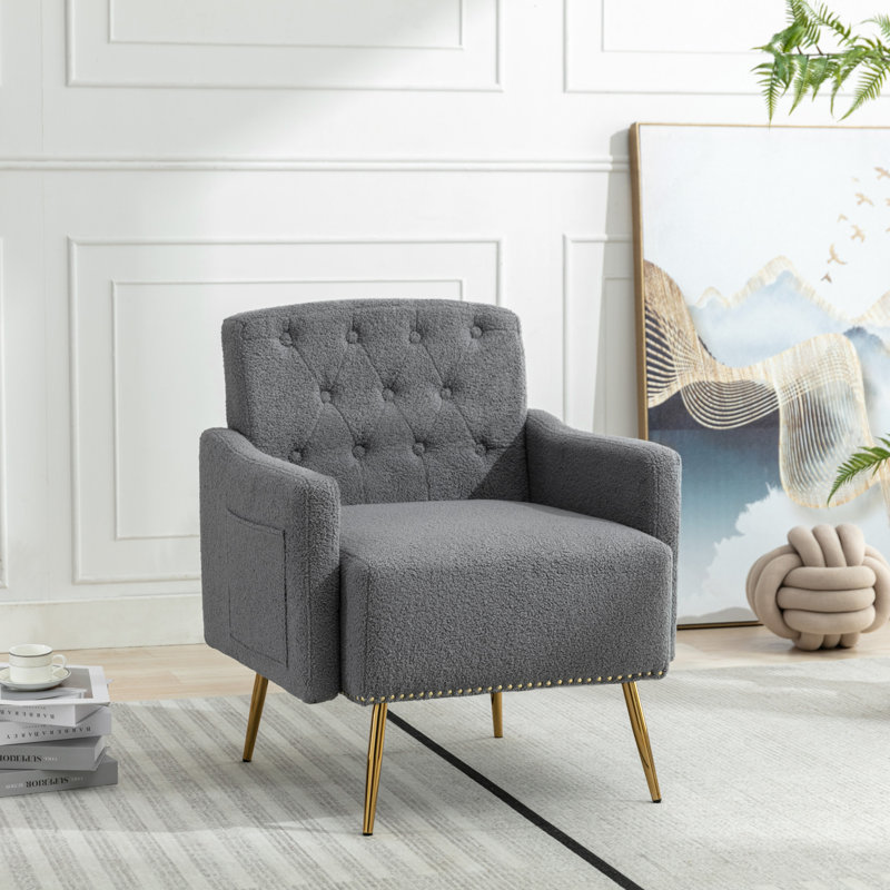 Albrechtice Velvet Armchair, Grey
