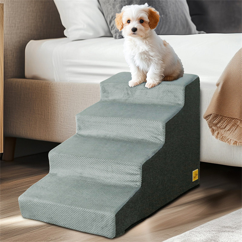 Pet Stairs With Steps, 4 Steps (19.49" H x 30.12" W x 15.35" D)