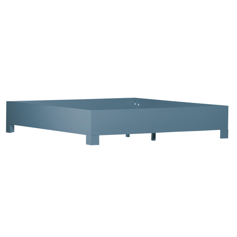 Lit standard à dossier en treillis, Simple TG, Bleu régate