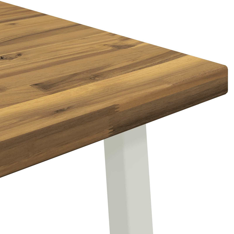 Acacia Dining Table, White