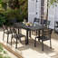 Table de salle à manger d'extérieur en aluminium extensible pour 4 à 6 personnes Lerline