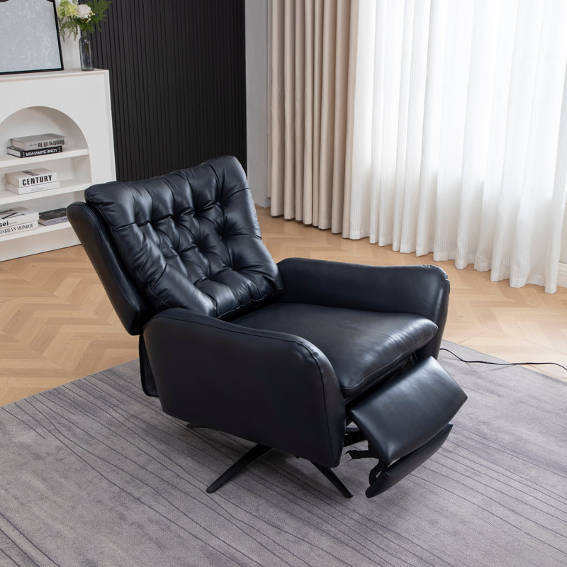 Harrington Swivel Wingback Recliner, Navy