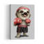 Cute Boxing Sloth Contemporary Forest Wall Art Print 1 Piece Wrapped Canvas Wall Art-1079329837