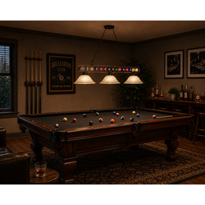 Brough 3 - Pool Table Billiard Ball Linear Pendant By RAM Game Room