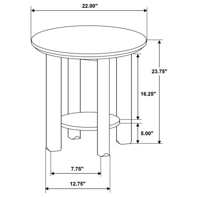 Table de bout Crispin Brown 22 po