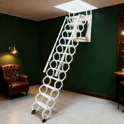 Wall-Mounted Ladder, Wall-Mounted Ladder With Handrails, 12-Step Ladder