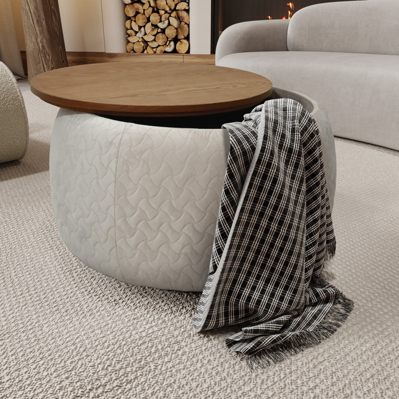 Table basse avec rangement Debe, Beige