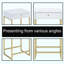 Table de bout moderne avec tiroir - table d'appoint blanche et laiton pour le salon, la chambre à coucher, le vestibule | Conception robuste et peu encombrante
