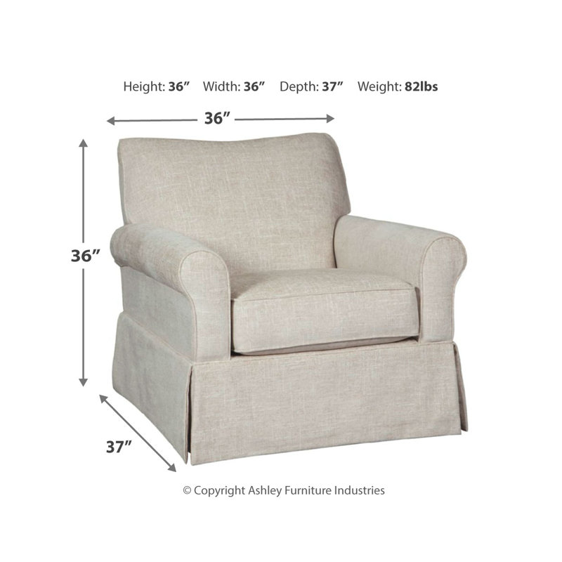 Quartz Beige Swivel Glider Accent Chair with Metal Frame