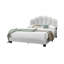 Tête de lit avec lit plateforme en tissu d'ameublement à motif floral grand lit 1Pc-250903275
