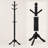 Solid Wood Coat Rack, 10 Hooks, Black-693946331