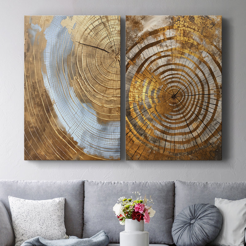 ABSTRACT Series Cxxxi - Toile tendue avec châssis de qualité supérieure - Prêt à être accroché, H 48 po x l 64 po