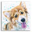 Art mural en verre Red Barrel Studio «Rainbow Dogs Corgi Puppy» par Lindsay Kivi-206495268