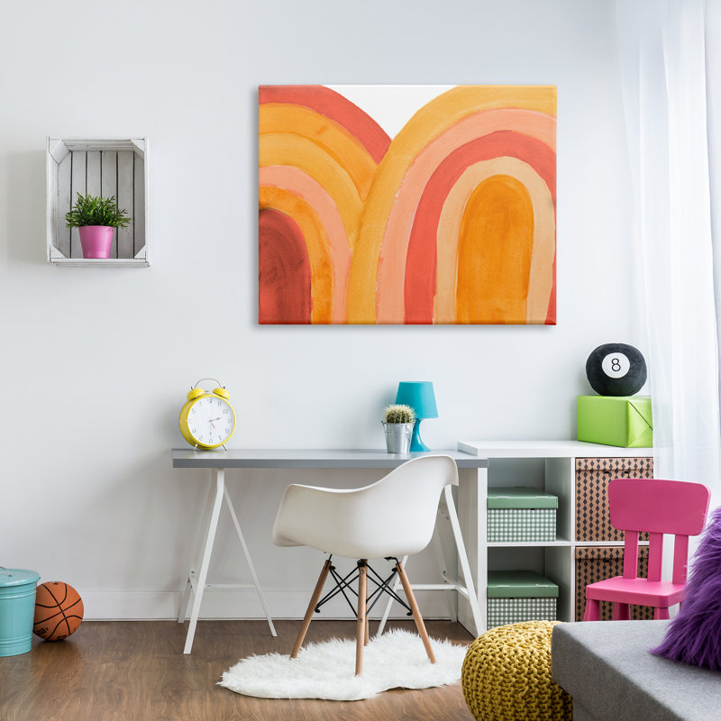 «Rainbows Summer» par Emily Navas - Peinture, Toile tendue, H 36 po x l 48 po