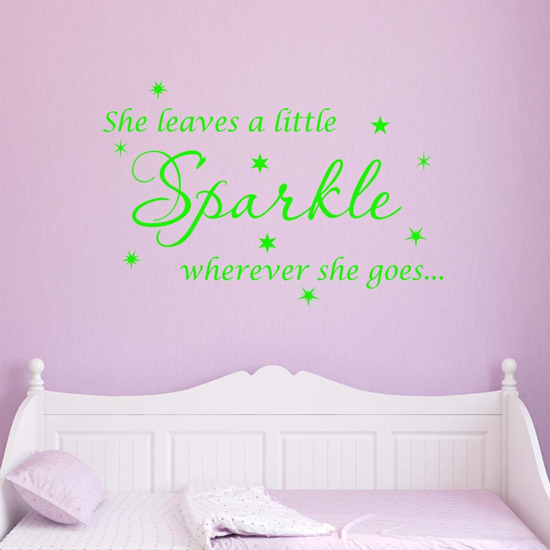 Adhésif décoratif Ashwin She Leaves a Little Sparkle Partout où elle va, H 21 po x l 30 po, Vert lime