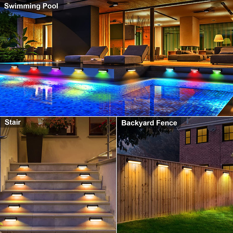 Solar Powered Integrated LED Step Light Pack, Black