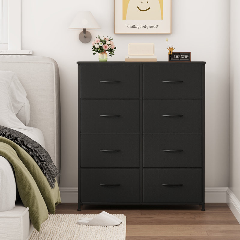 Commode verticale 8 tiroirs Somdot, Noir
