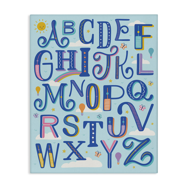 «Alphabet Letters in Sky», art mural par Jalynn Heerdt, H 20 po x l 16 po