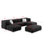 Canapé modulaire en forme de U de 145 po en velours capitonné avec repose-pieds et repose-pieds pour 4 personnes-870073950