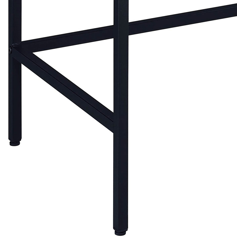 Bureau rectangulaire avec 2 tiroirs de rangement - naturel et noir pour la finition moderne de bureau