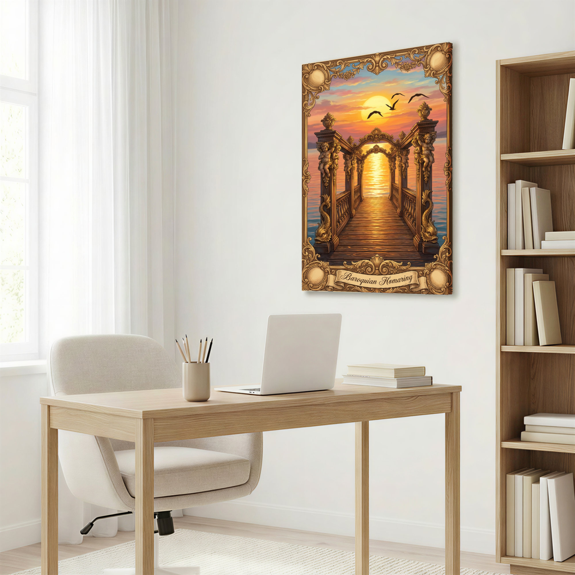 Winston Porter Baroque Sunset Bridge Canvas Wrapped Wall Art Oil ...