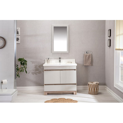 Ensemble de meuble-lavabo simple 35,4 po avec miroir Lambard
