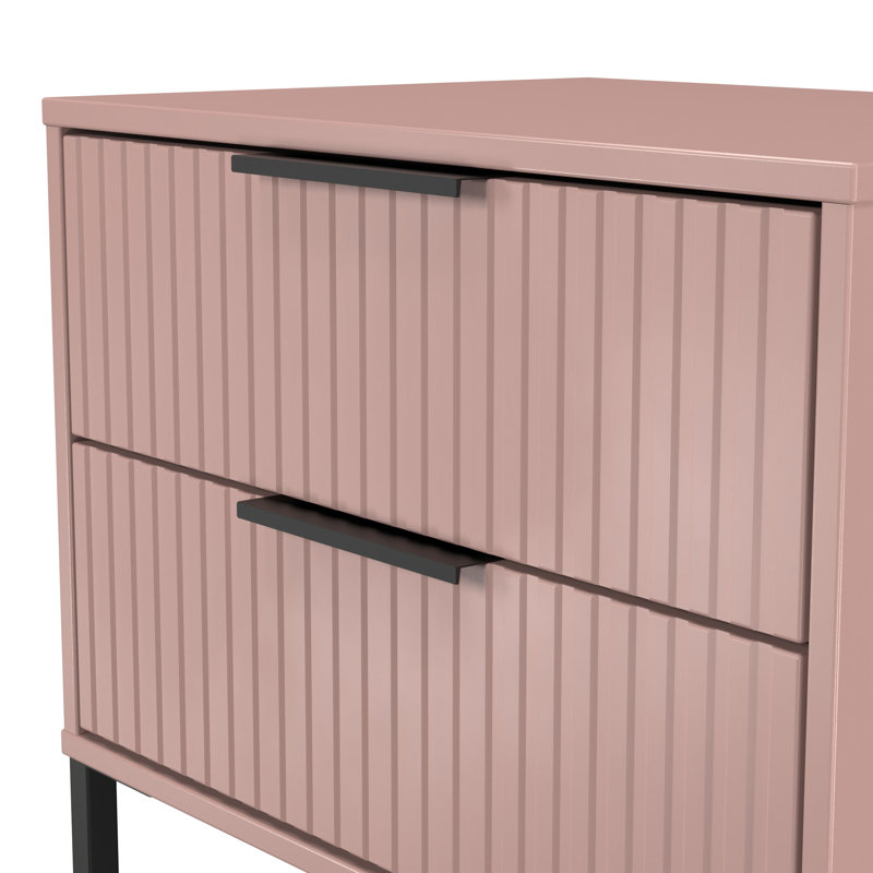 Chaelynn 58cm W Manufactured Wood Bedside Table, Pink
