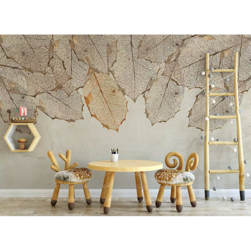 Murale feuilles brunes à feuilles d’automne Crosley, L 114 po x l 204 po