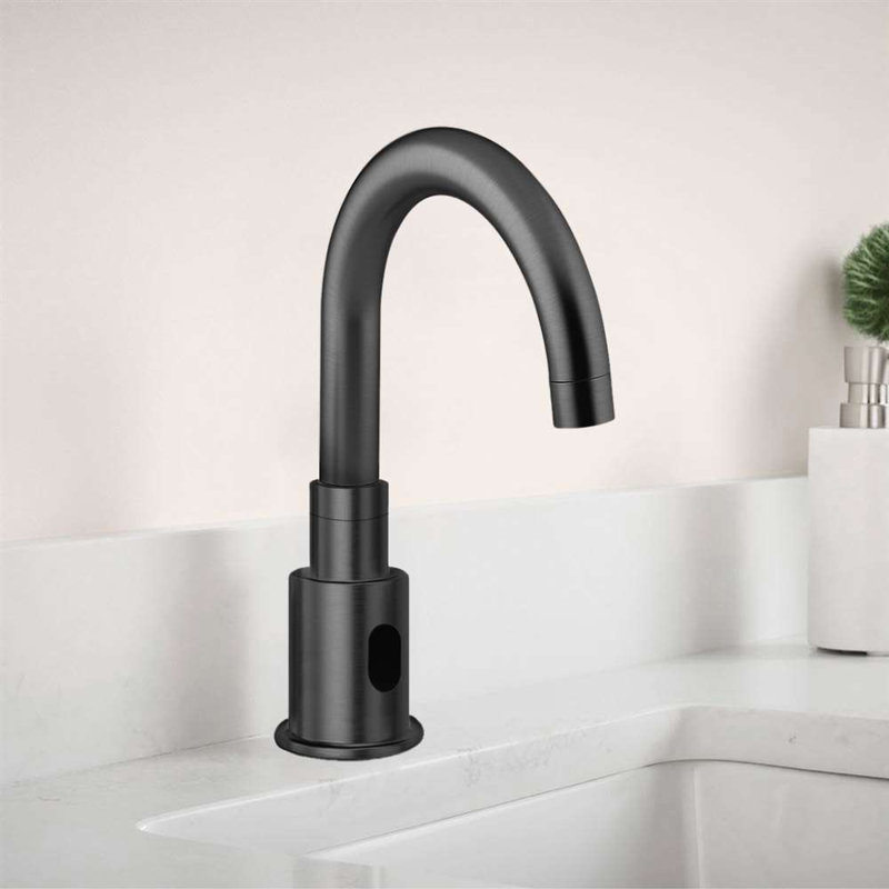 Robinet commercial à capteur sans contact en bronze huilé avec mélangeur thermostatique