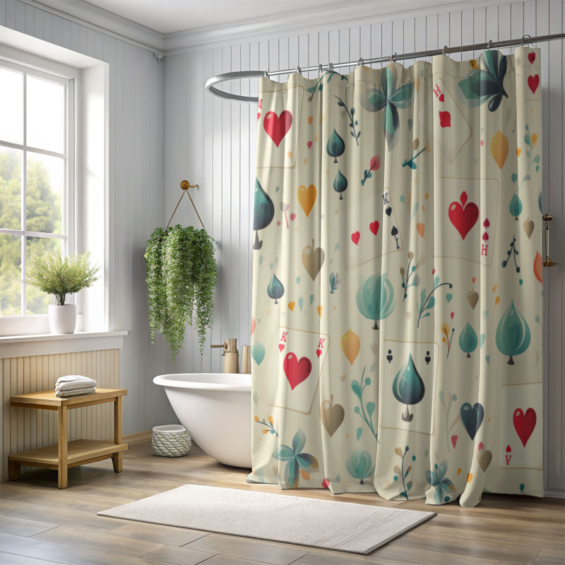 Card Designs - Rideau de douche Premium, H 74 po x l 71 po