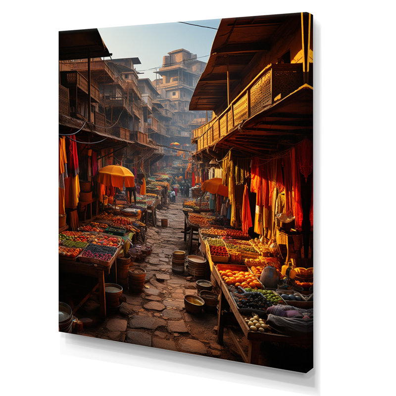 «Yavonna Indian Art Vibrant Bazars», reproduction sur toile, H 20 po x l 12 po x P 1 po, Toile tendue