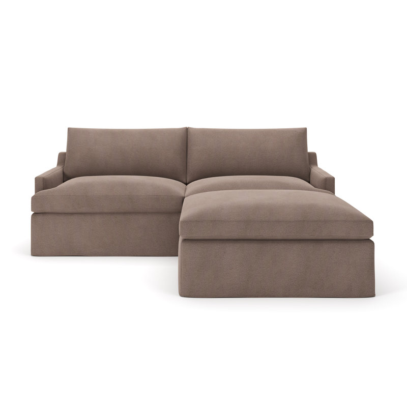 Wrenley 3-Piece Slipcovered Modular Sectional, Bella Cocoa Performance Velvet
