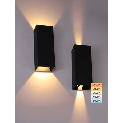 5cct Led 12 Inch Up Down Wall Sconces, Beam Angle Adjustable, 100-277v, Ip65, Cri90, Etl Listed