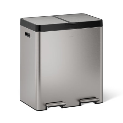 82-Liter Stainless Steel Dual-Bin Step Trash Can
