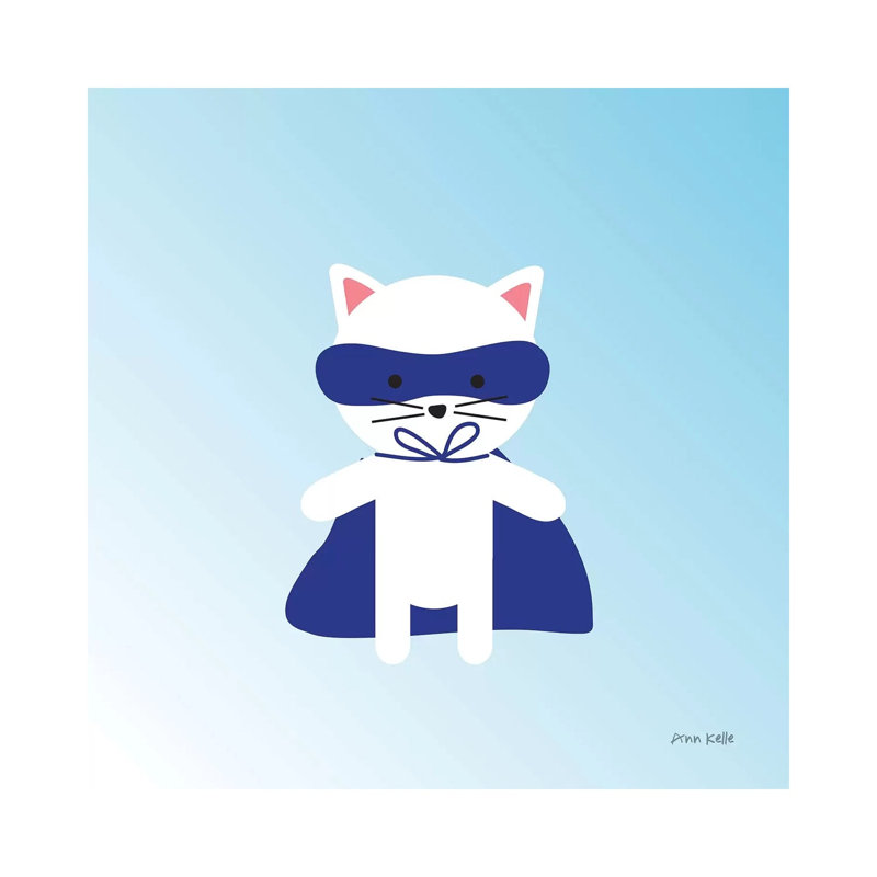 Cat Super Hero by Ann Kelle - Wrapped Canvas Print, 93.98 cm H x 93.98 cm W x 1.91 cm D
