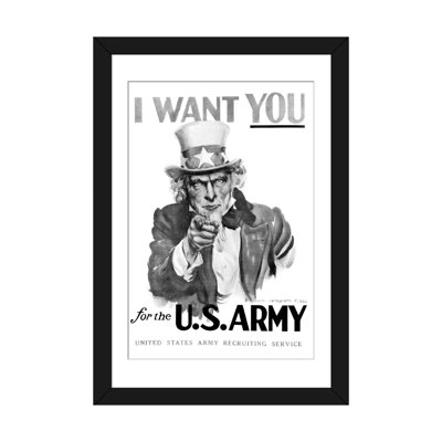 «1910s World War One I Want You Uncle Sam United States Army Embuiting Poster», art textuel sur toile tendue