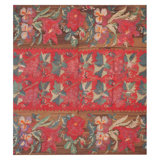 1900s Red Floral Kilim Besserabian European Flatweave Rug 6'7''x 7' Wool Carpet