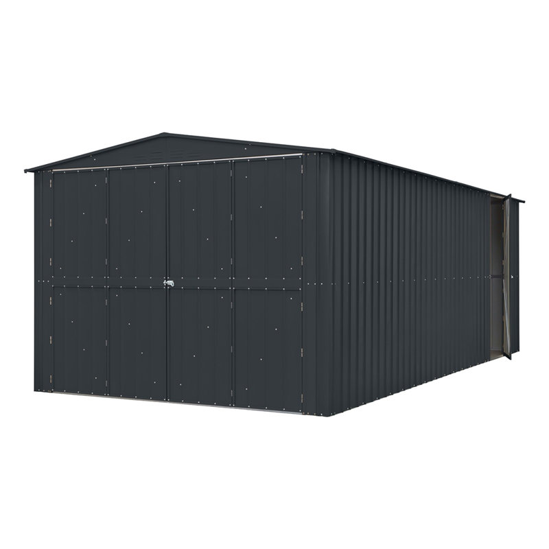 Breashears 19 ft. x 10 ft. Metal Sliplap Steep Slope Garden Shed