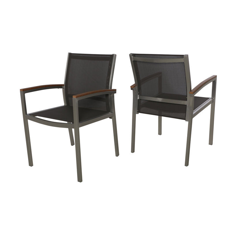 Chaises de patio Claypool, Acier inoxydable