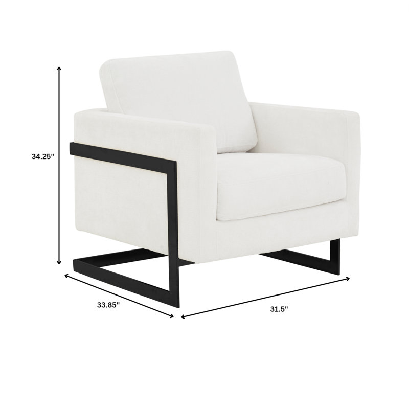 Chaise avec accoudoirs Donnalou, Boucle blanc