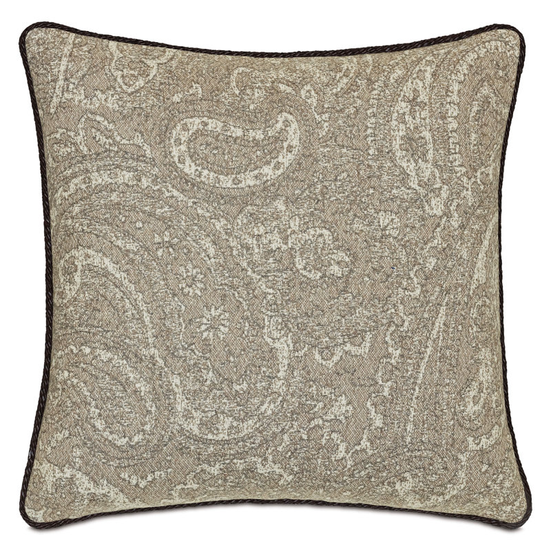 Highland Wool Square Pillow Cover & Insert, Taupe Paisley, Square 20"