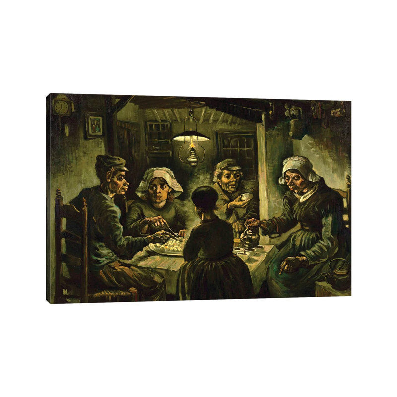 The Potato Eaters, 1885 by Vincent Van Gogh - Wrapped Canvas Painting, 66.04 cm H x 45.72 cm W x 1.91 cm D