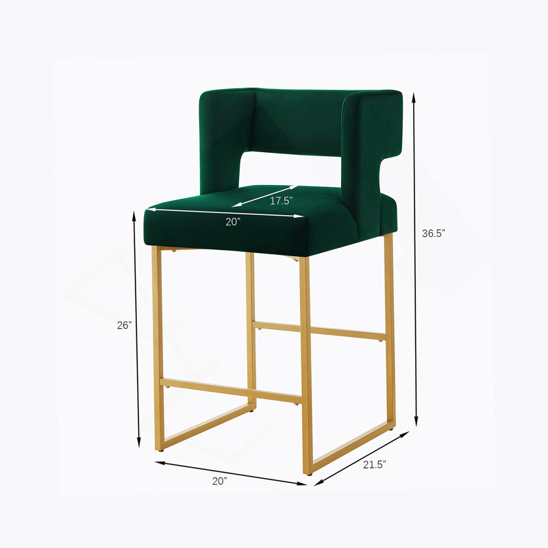 Tabourets de bar à hauteur de comptoir Modern Fashion, Emerald