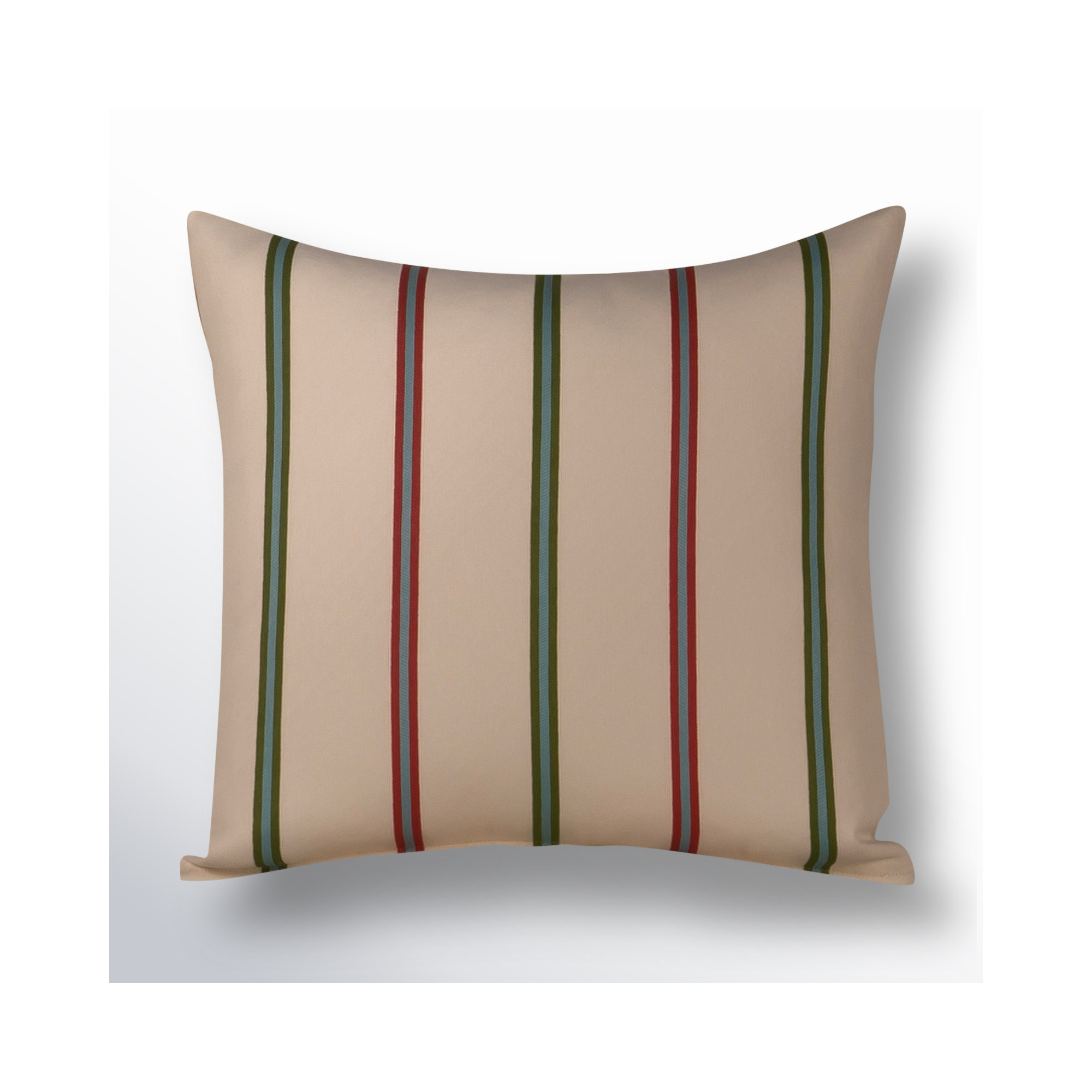 Maurine Striped Throw Pillow, Square 22", Green